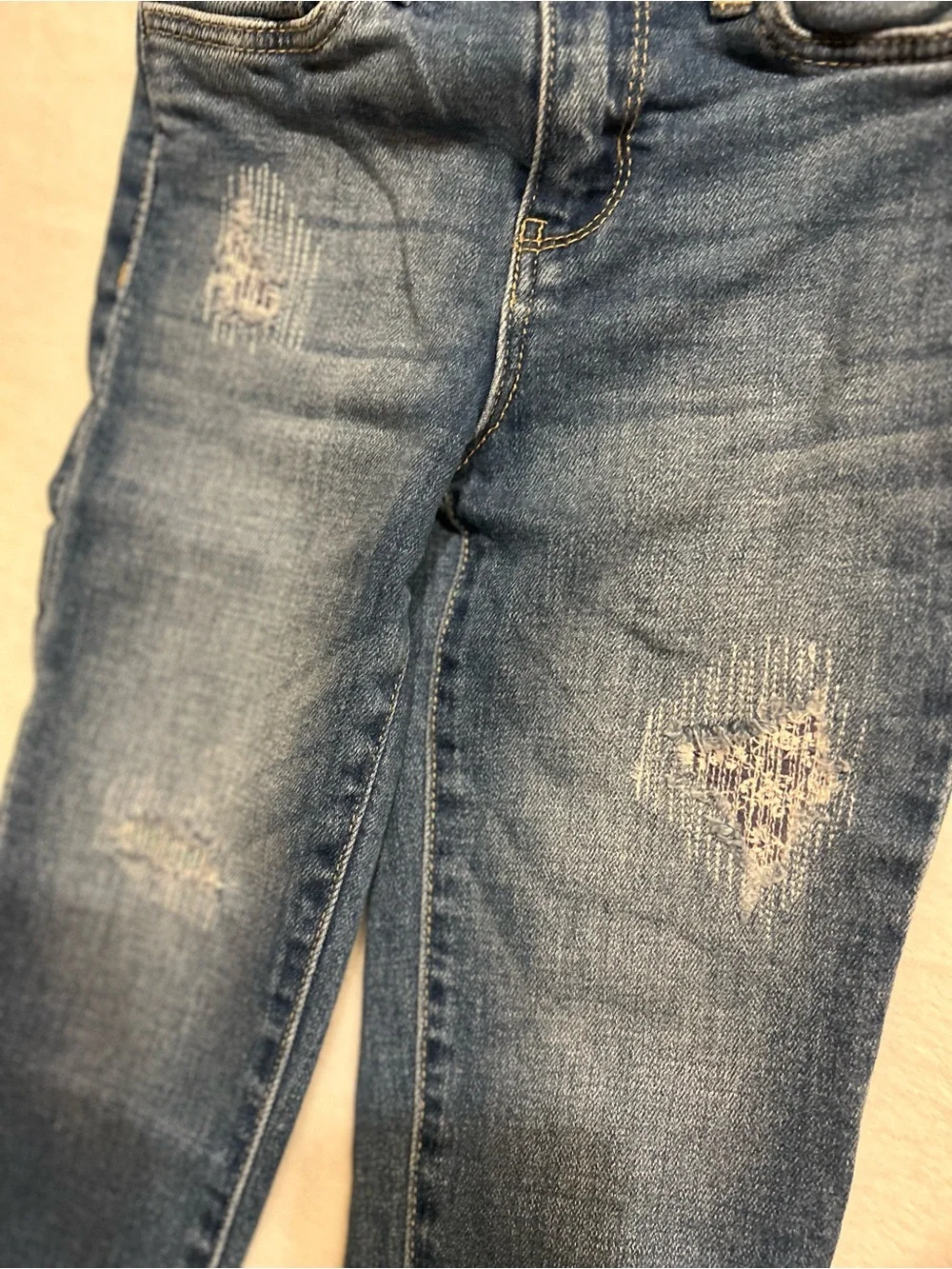 OshKosh B'gosh Blue Denim Jeans Girls 4T Cotton Button Closure Pockets